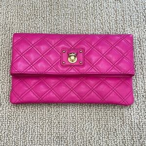 Marc Jacobs hot pink leather clutch